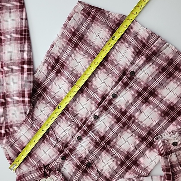 TILLEY Women's Pink Plaid Flannel Cotton Button  Down Shirt Front Pockets Sz M - Picture 13 of 13